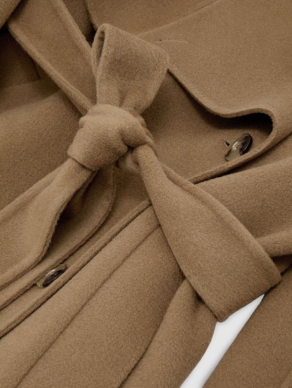 Reiss Arlo Atelier Wool Blindseam Double-Breasted Coat in Khaki - Picture 10 of 16